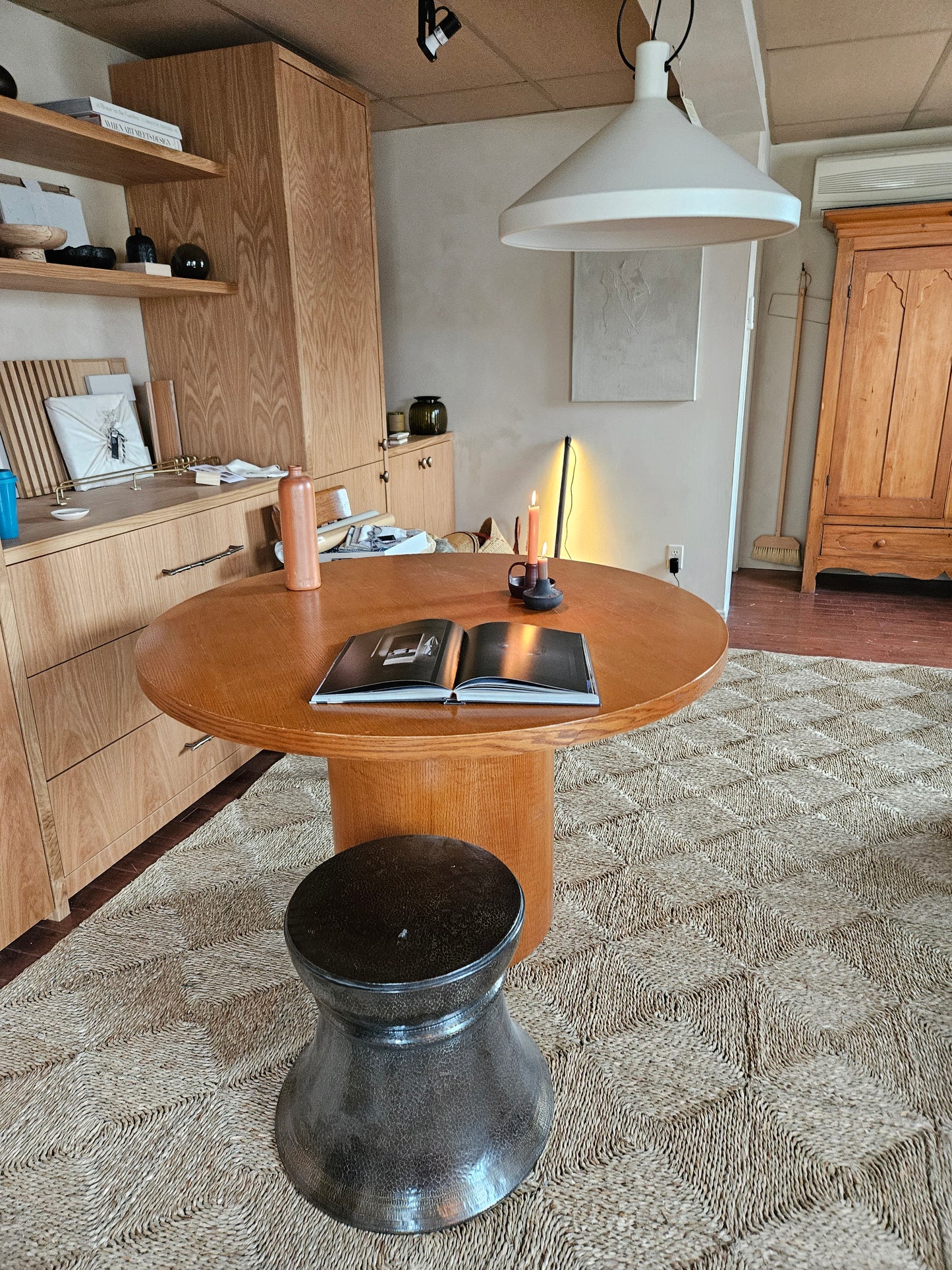 Hammered bronze side table