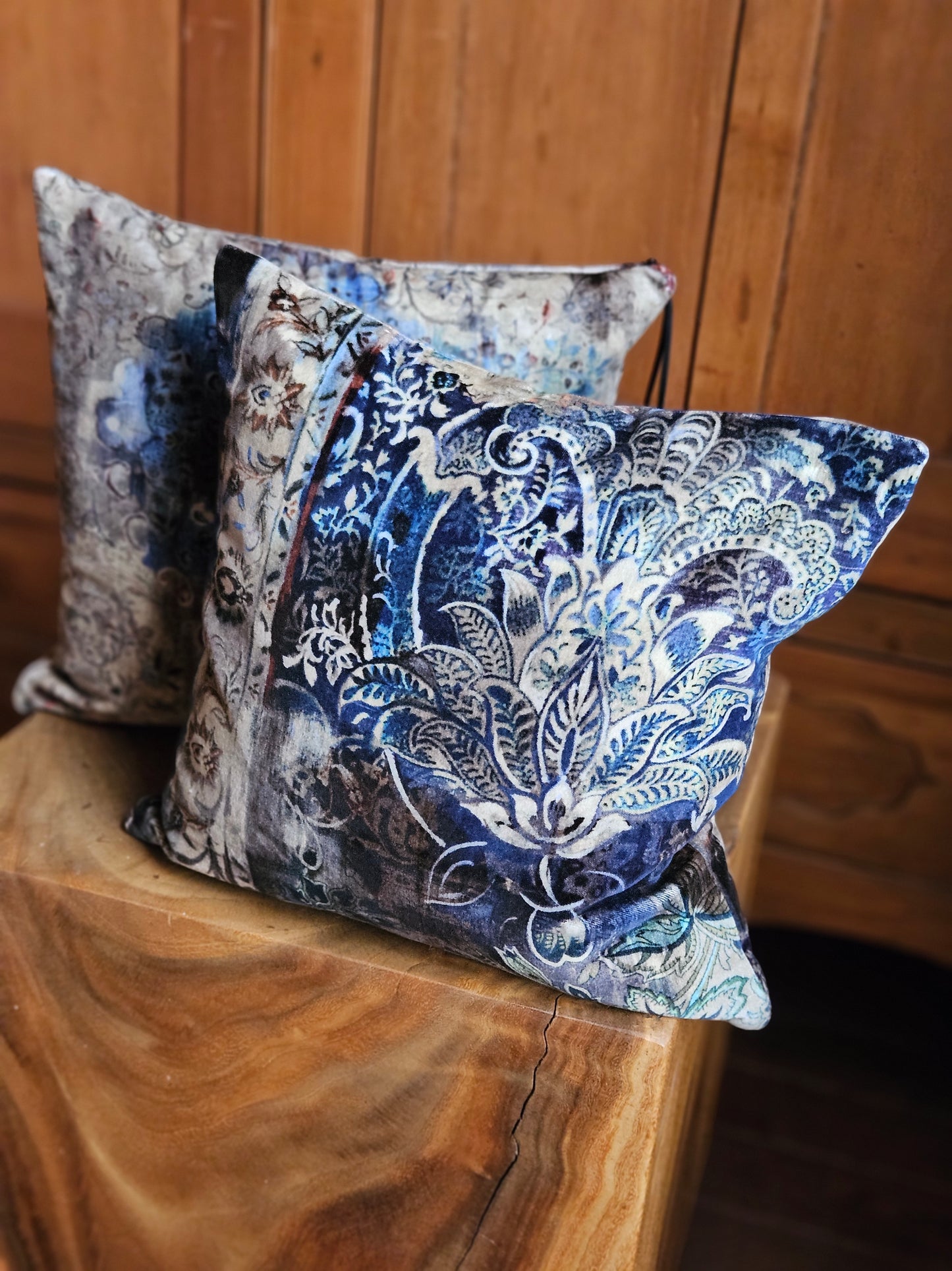 Set of velvet cushions