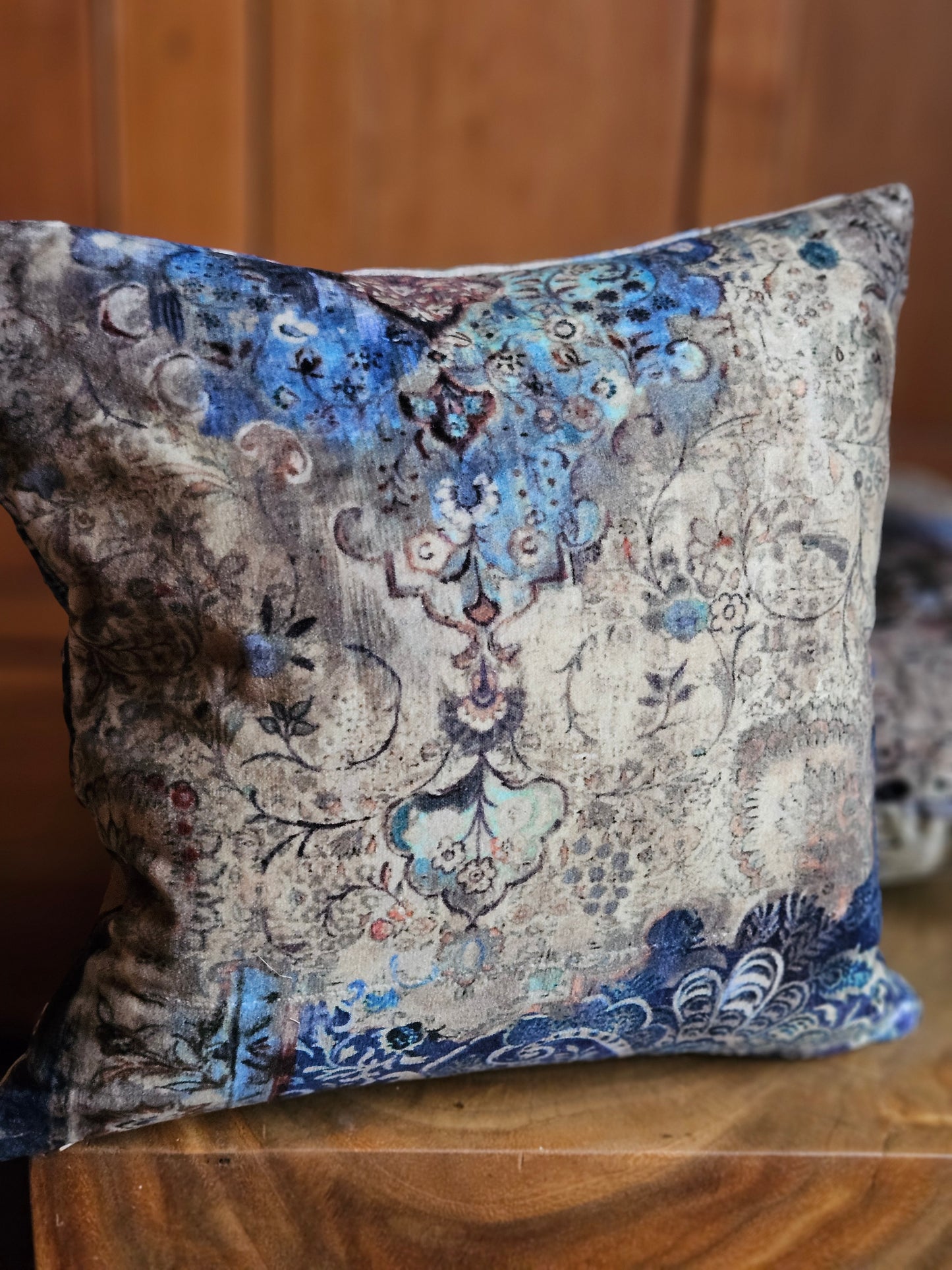 Set of velvet cushions