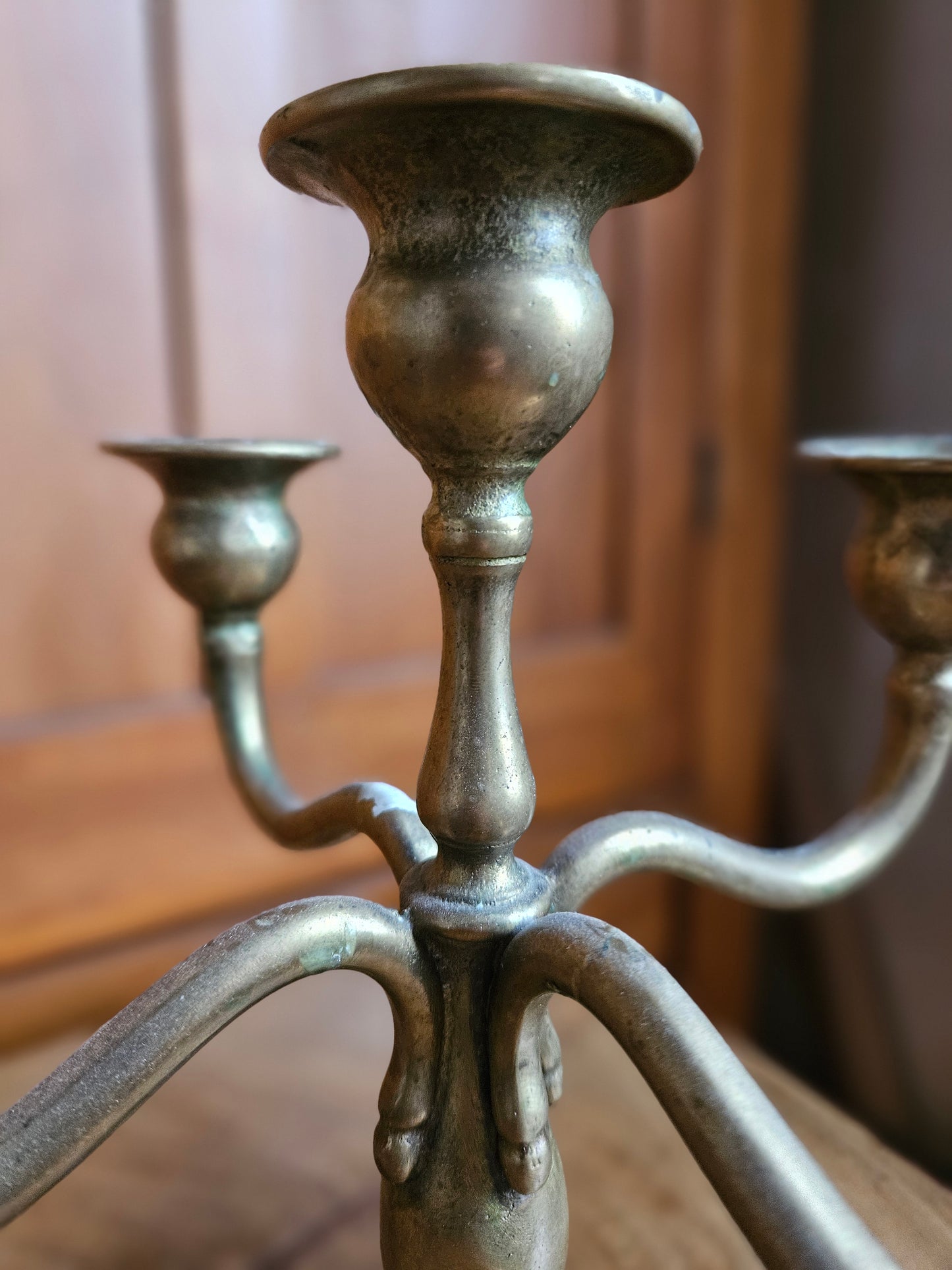 5 tier solid brass candelabra