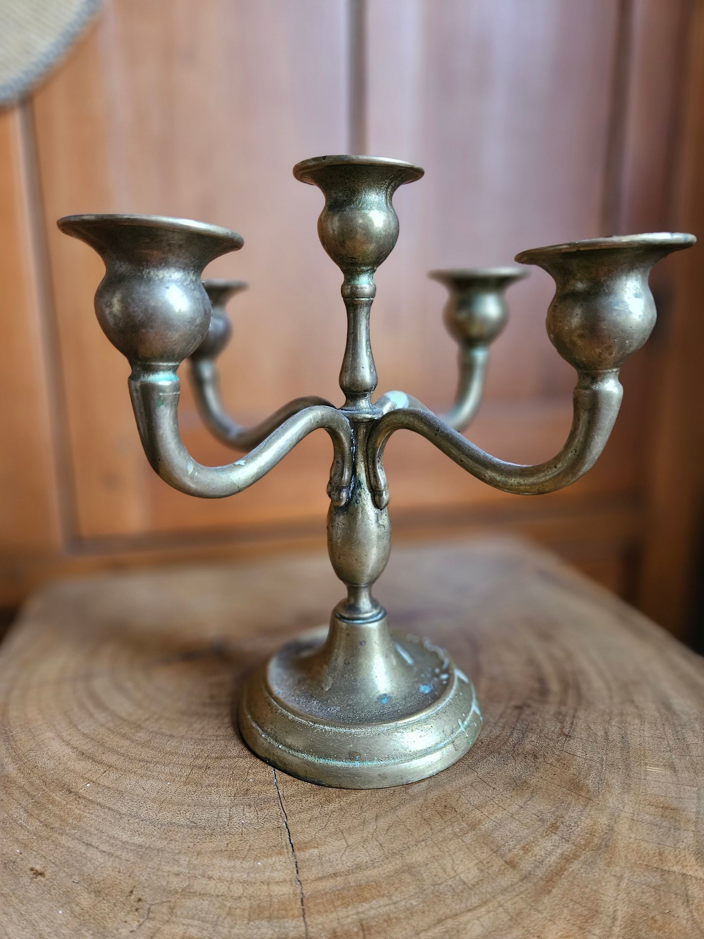 5 tier solid brass candelabra