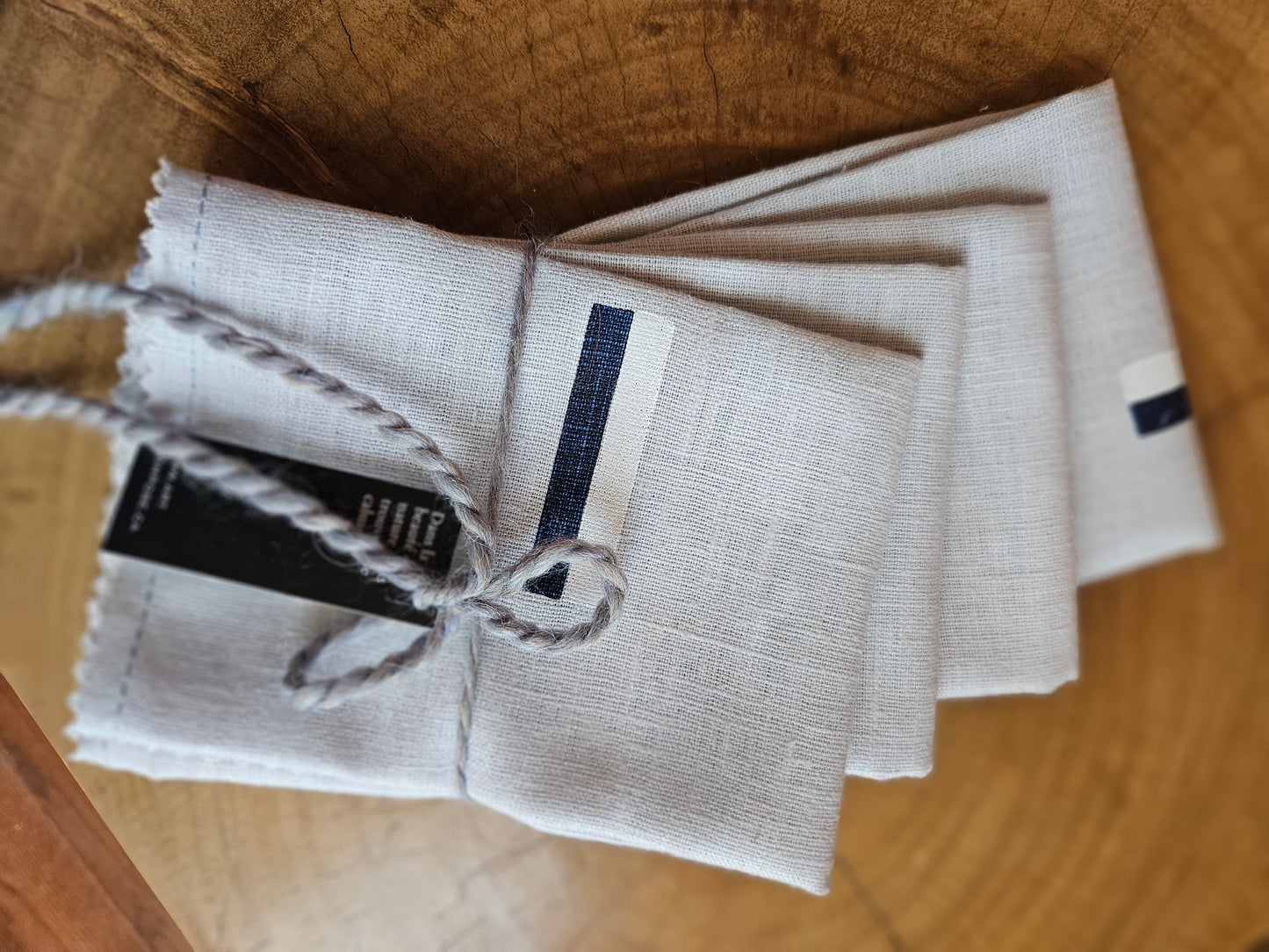 Serviettes en lin gris bleu clair