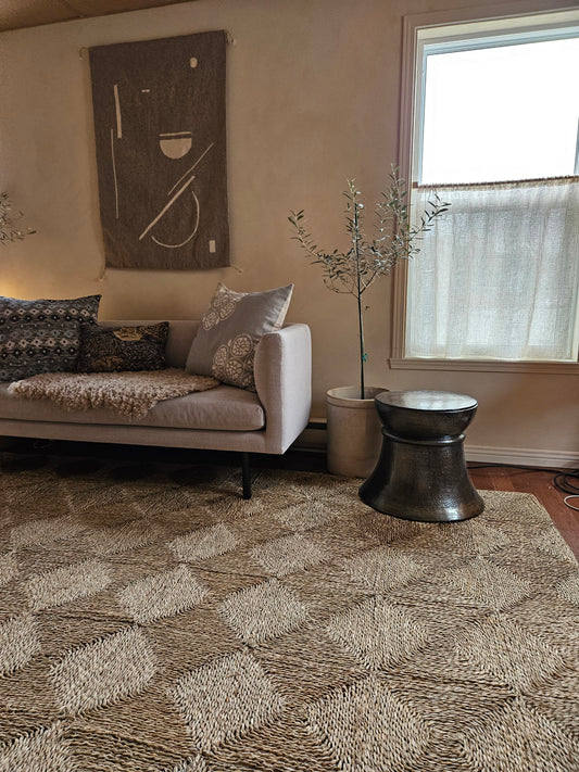 Hammered bronze side table