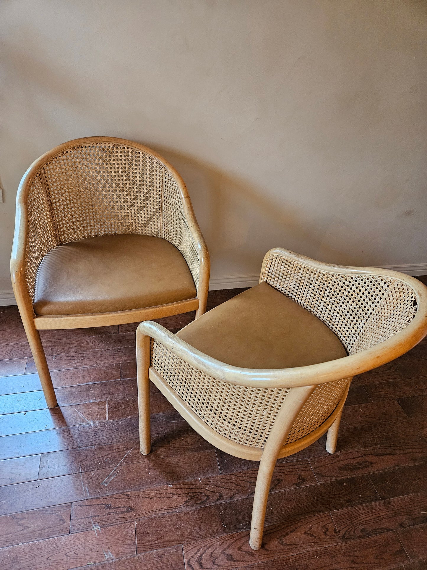 Cane bucket chair set