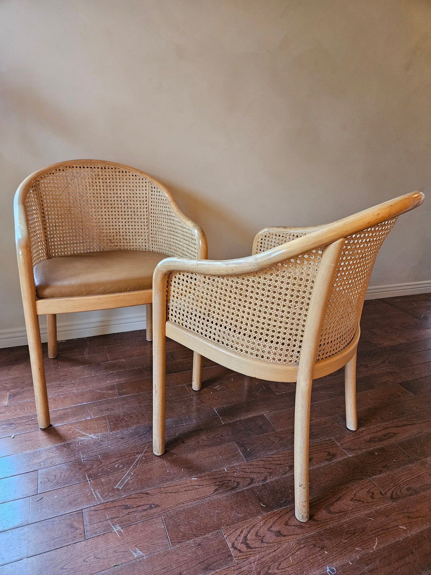 Cane bucket chair set