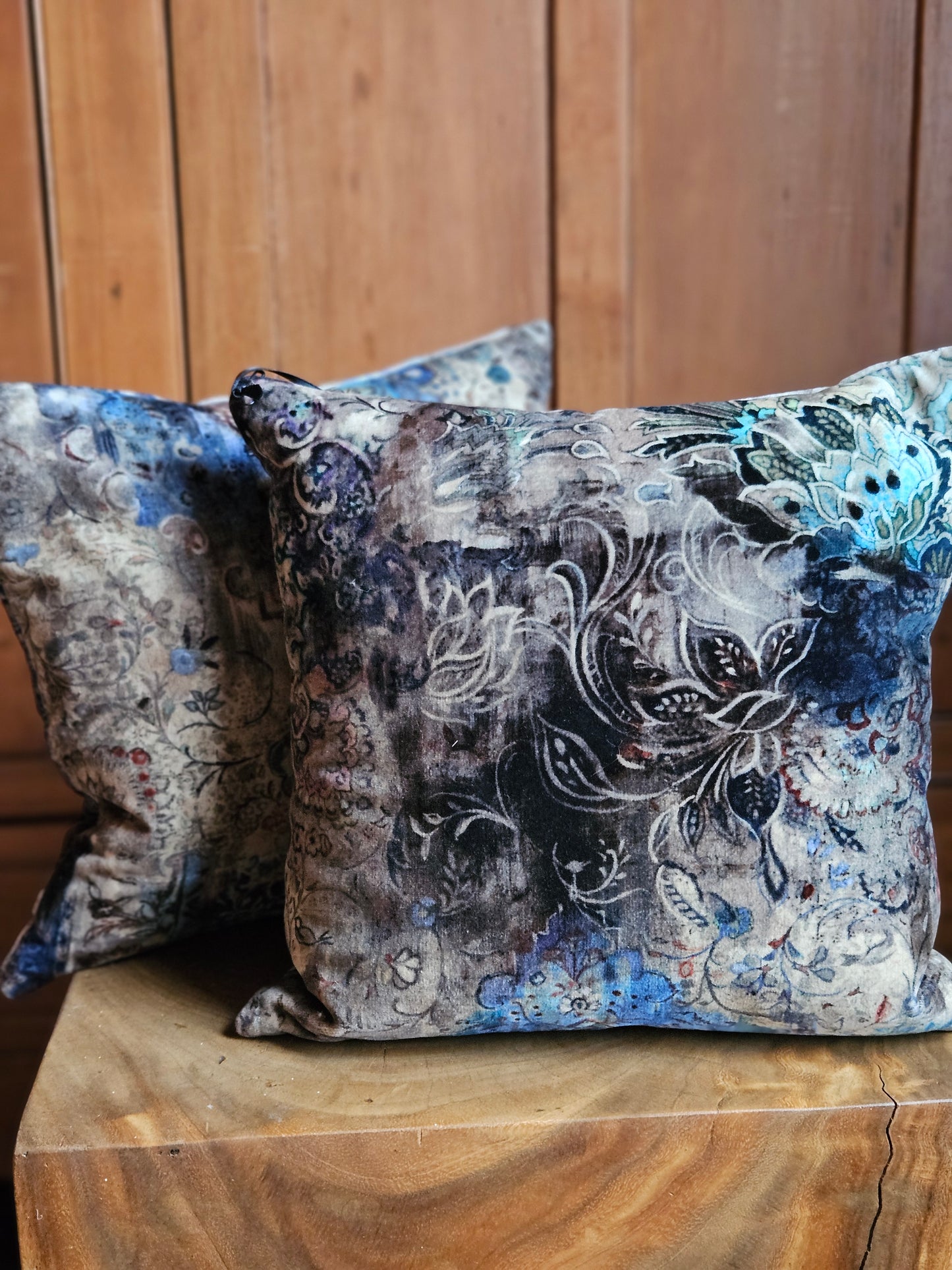 Set of velvet cushions