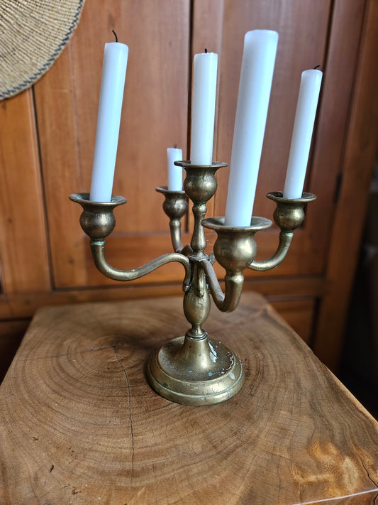 5 tier solid brass candelabra