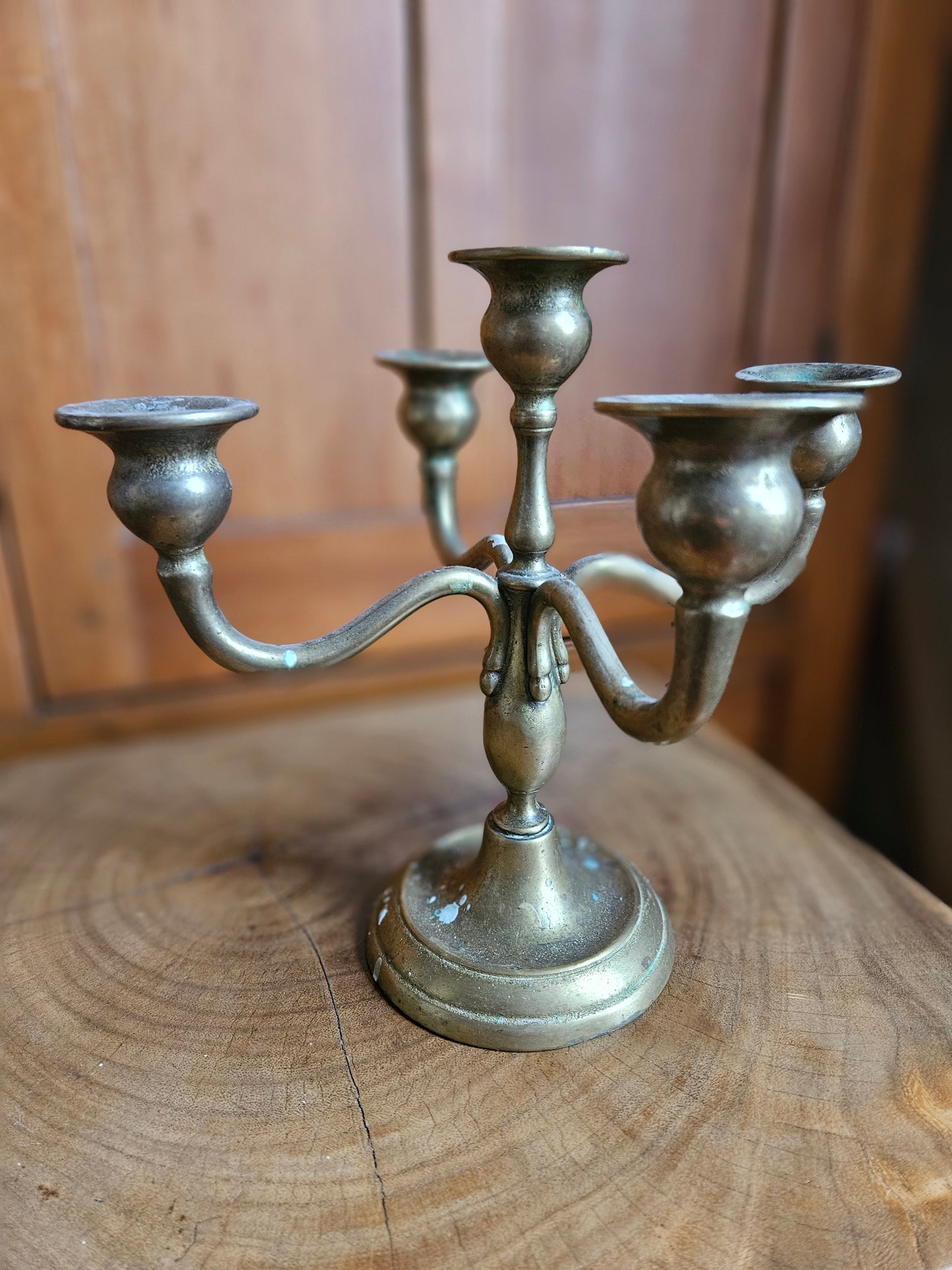 5 tier solid brass candelabra